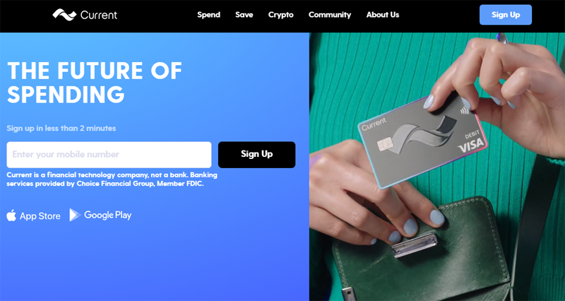 Current Neobank Website